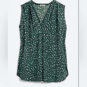 Beacon Blouse in green and navy leopard